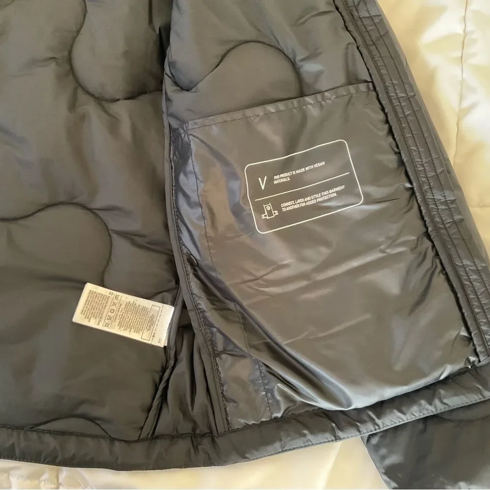NWT ADIDAS S MEN quilted black jacket nuganic VEGAN New warm new with tag SMALL